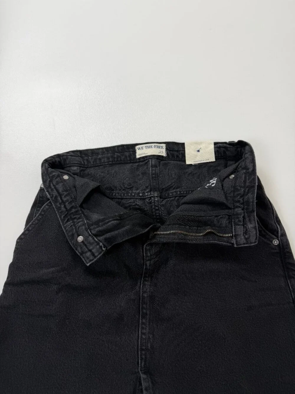 Free People We The Free Wild Roses Black Denim Midi Skirt NWT Size 25